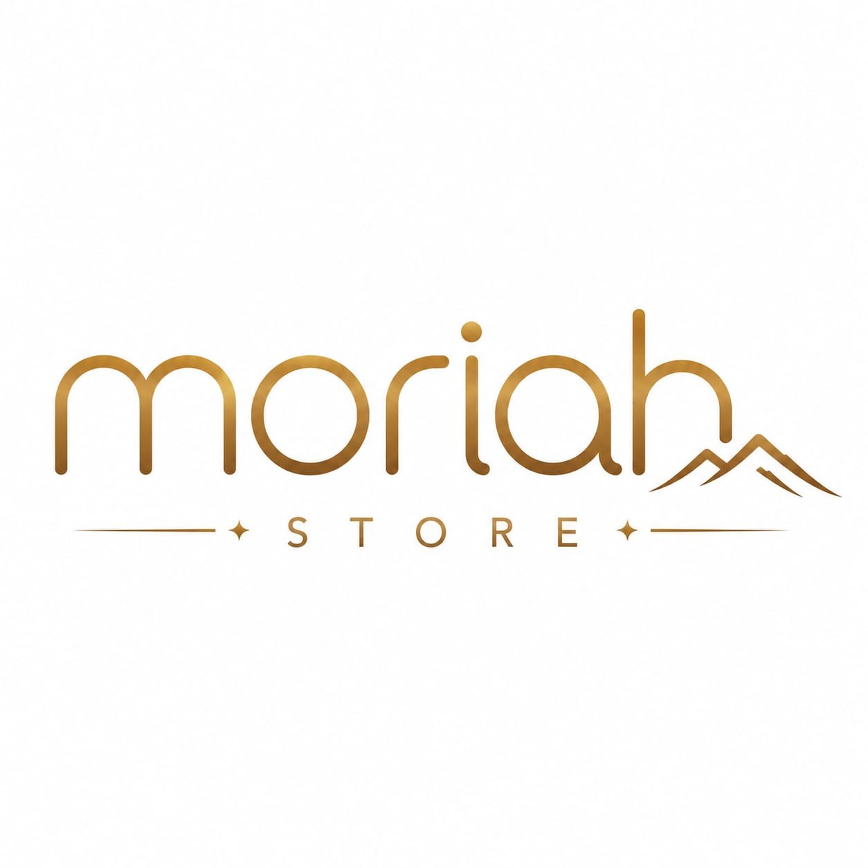 Moriah Store logotype, with a mountain mark